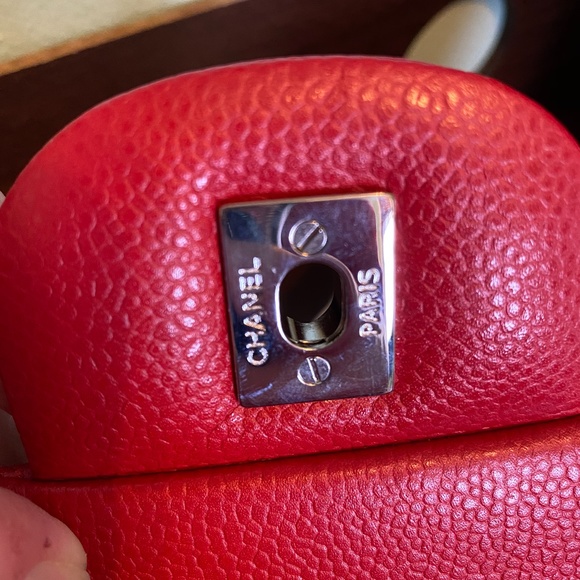 WOW! BRAND NEW CHANEL RED CAVIAR JUMBO FLAP BAG - Picture 9 of 10
